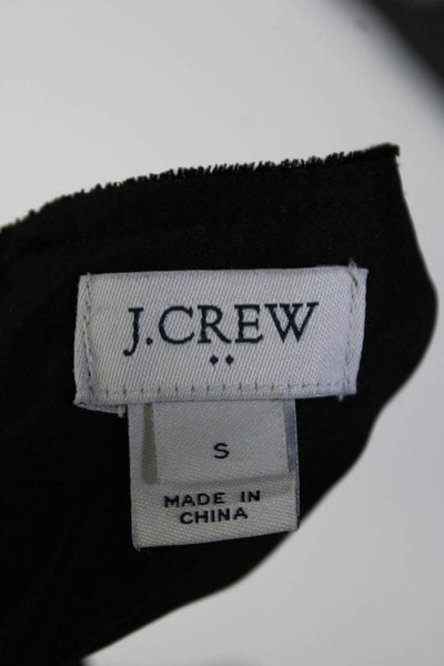 J Crew Womens Velvet Short Sleeves Blouse Jet Black Size Small