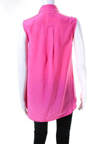 Marc By Marc Jacobs Womens Silk Button Down Tank Top Bubble Gum Pink Size 4