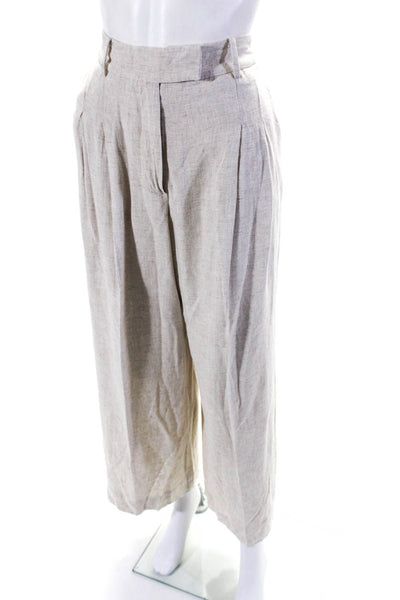 By Malene Birger Womens Zipper Fly High Rise Wide Leg Pants Beige Size EU 36