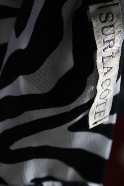 Sur La Cote Womens Zebra Print Cut Out Halter Neck Long Dress White Black Size M