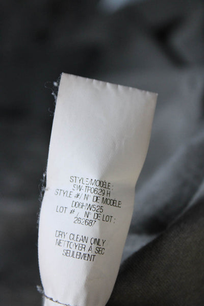 Helmut Lang Womens Plisse Chiffon Layered Long Sleeve Tee Shirt Top Gray Small