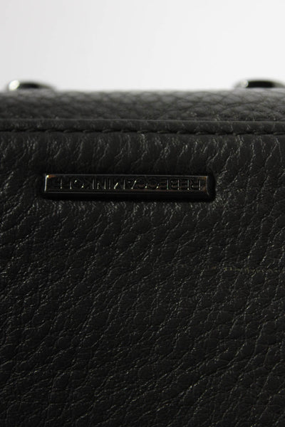 Rebecca Minkoff Womens Triple Zip Leather Crossbody Handbag Dark Gray