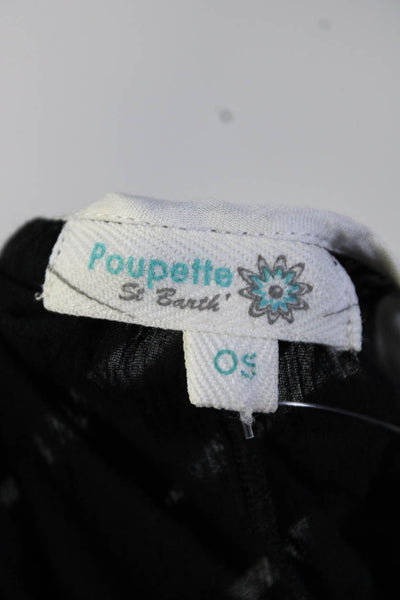 Poupette St. Barth Womens Spaghetti Strap V Neck Midi Dress Black One Size
