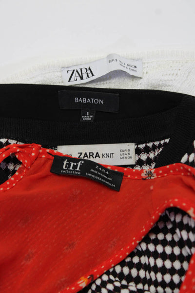 Babaton Zara Zara Knit Womens Blouse Knit Tops Black White Red Size S XS Lot 4