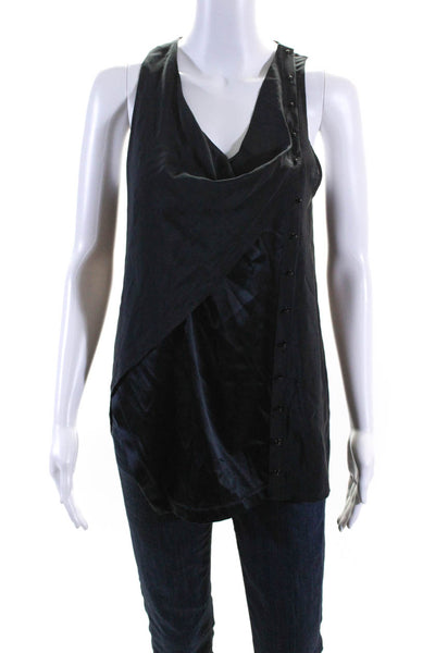 3.1 Phillip Lim Womens Silk Scoop Neck Studded Tank Top Blouse Black Size 2