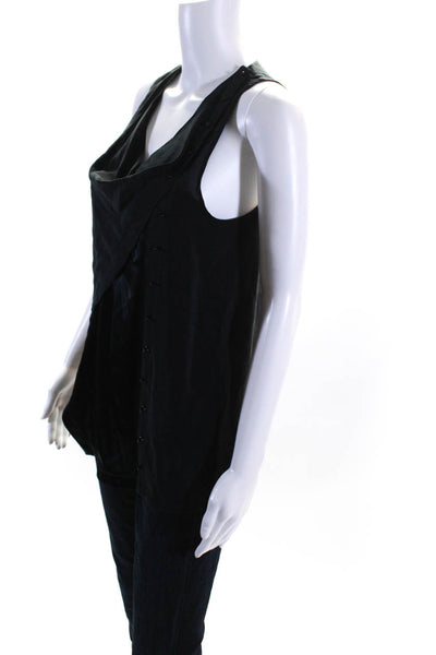 3.1 Phillip Lim Womens Silk Scoop Neck Studded Tank Top Blouse Black Size 2