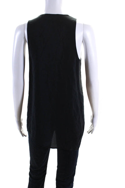 3.1 Phillip Lim Womens Silk Scoop Neck Studded Tank Top Blouse Black Size 2