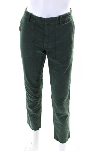 Nili Lotan Womens Cotton Hook & Eye Tapered Skinny Leg Cargo Pants Green Size 4