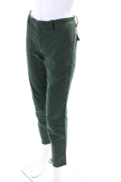 Nili Lotan Womens Cotton Hook & Eye Tapered Skinny Leg Cargo Pants Green Size 4