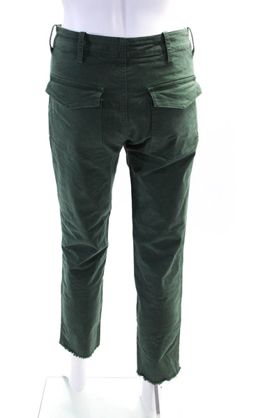 Nili Lotan Womens Cotton Hook & Eye Tapered Skinny Leg Cargo Pants Green Size 4