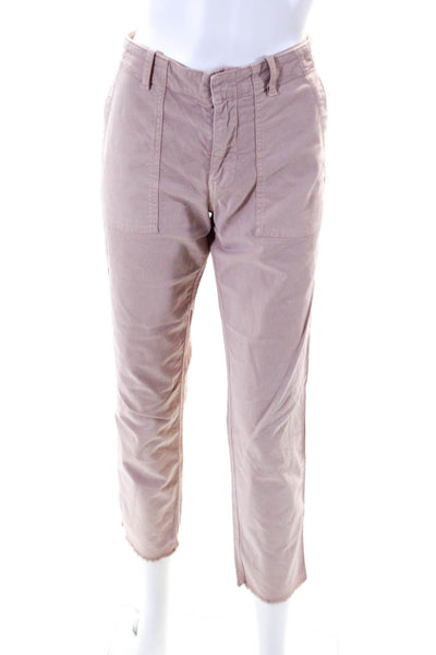 Nili Lotan Womens Cotton Hook & Eye Zipped Skinny Leg Cargo Pants Pink Size 4