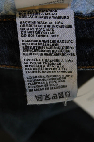 R13 Womens Cotton Dark Wash Boy Skinny Leg Buttoned Jeans Blue Size EUR27