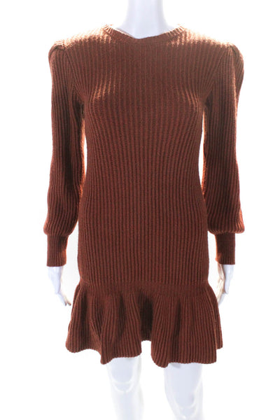 Love, Whit by Whitney Port Womens Rust Sweater Dress Orange Size S 14197460