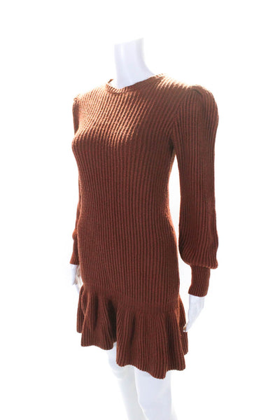 Love, Whit by Whitney Port Womens Rust Sweater Dress Orange Size S 14197460