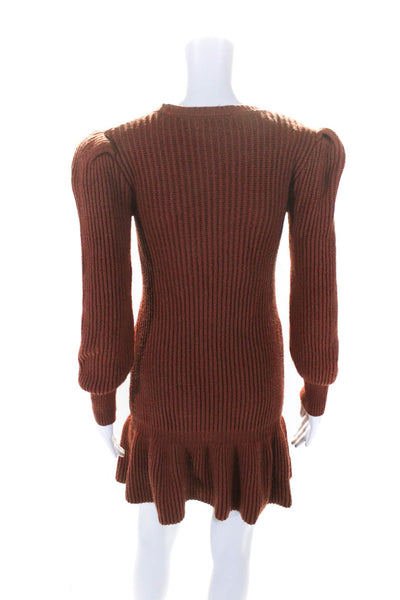 Love, Whit by Whitney Port Womens Rust Sweater Dress Orange Size S 14197460