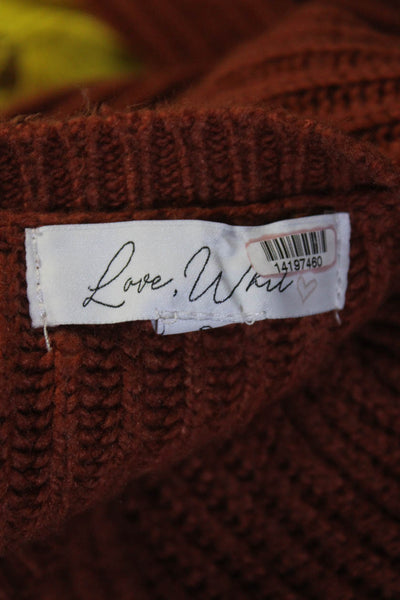 Love, Whit by Whitney Port Womens Rust Sweater Dress Orange Size S 14197460