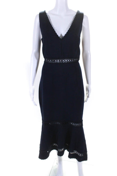 Nicholas Womens Plunging Navy Dress Blue Size 10R 12905522