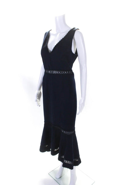 Nicholas Womens Plunging Navy Dress Blue Size 10R 12905522