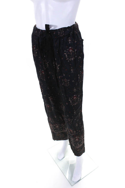 Rebecca Taylor Womens Fleur Silk Wide Leg Pants Black Size L 13846175