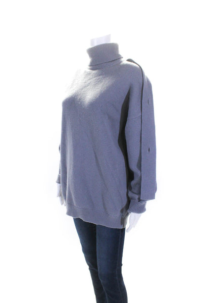 Tibi Womens Airy Shoulder Tab Turtleneck Grey Size S 14687952