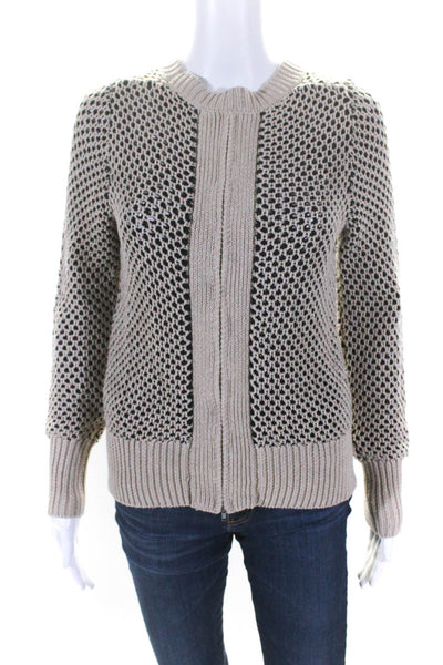 Thakoon Collective Womens Mixed Honeycomb Sweater Brown Size S 13792156