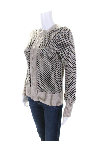 Thakoon Collective Womens Mixed Honeycomb Sweater Brown Size S 13792156