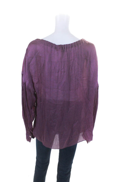 VINCE. Womens Pink Shirred Neck Blouse Pink Size S 14784426