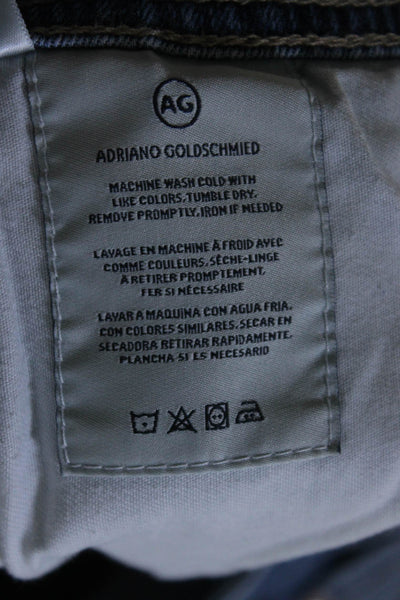 AG Adriano Goldschmied Mens Cotton Medium Wash Straight Jeans Blue Size EUR34