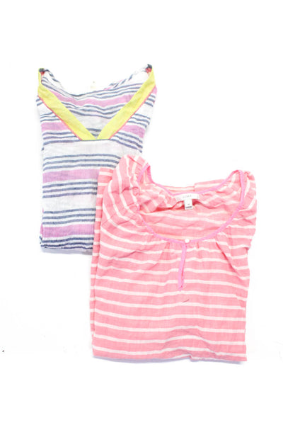 J Crew Soft Joie Womens Cotton Striped Long Sleeve Tops Pink Size XS S Lot 2