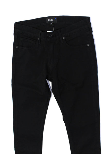 Paige Mens Croft Buttoned Zipped Skinny Leg Casual Pants Black Size EUR29