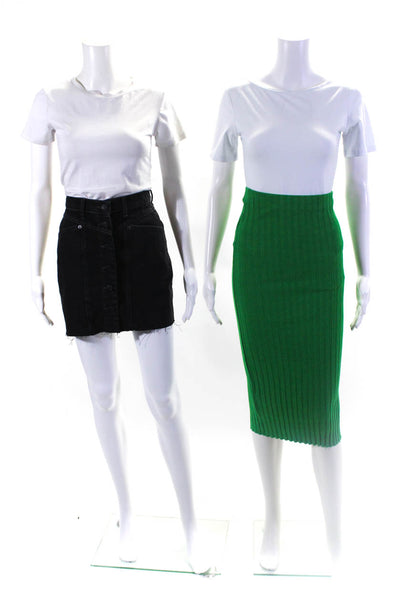 Rails Cotton Citizen Womens A-Line Bodycon Skirts Black Green Size 27 S Lot 2