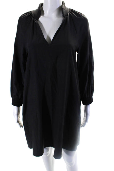 Brochu Walker Womens V-Neck Long Sleeve Knee Length Shift Dress Navy Size XS