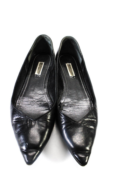 Balenciaga Womens Leather Pointed Toe Slip On Ballet Flats Black Size 38 8