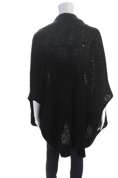Ralph Lauren Blue Label Womens Linen Open Knit Cardigan Sweater Black Size XS