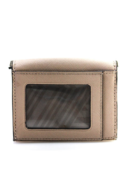 Rebecca Minkoff Womens Molly Metro Saffiano Leather Envelope Wallet Beige Black