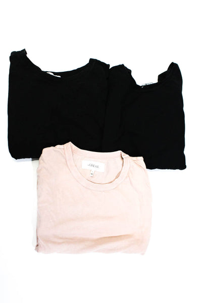 The Great Zara Womens Short Sleeve Tee Shirt Black Pink Size 3 Medium Lot 3