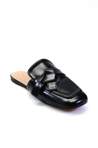 Loewe Womens Leather Tie Front Square Toe Mules Flats Loafers Black Size 39 9