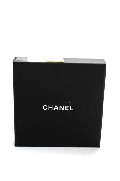 Chanel Womens CC Coin Token Camellia Metal Hair Clip Silver Tone