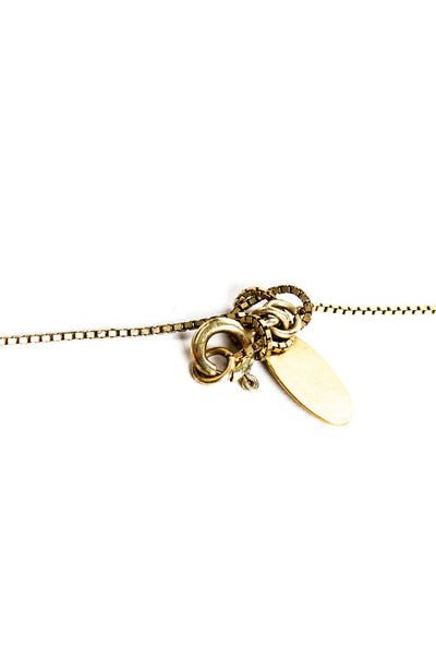 Ioselliani Women's Gold Tone Imitation Pearl Accent Skull Pendant Necklace 20.5"