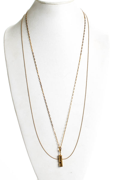 J Crew Women's Gold Tone Mixed Link Necklace Set 17.5"