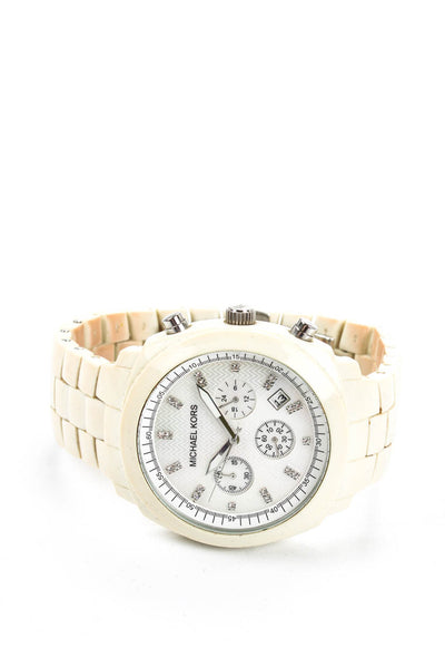 Michael Kors Women's White 43 mm MOP Dial 43mm Chronograph Quartz Watch