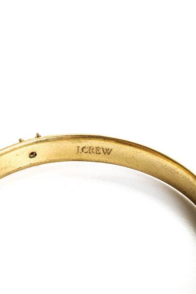 J Crew Women's Gold Tone Multicolor Ship's Wheel Bangle Set (2)  2.5"