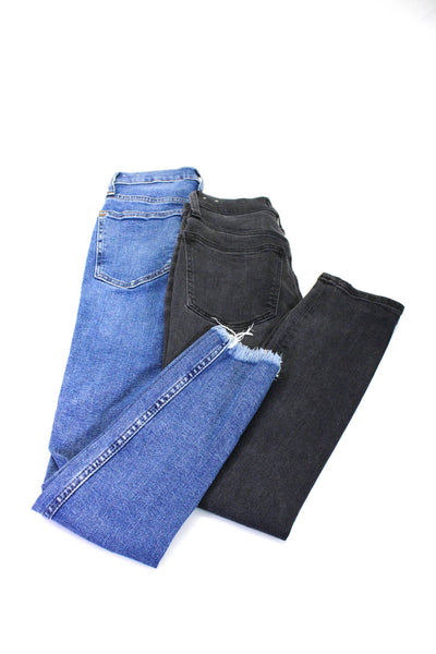 Madewell Womens Roadtripper Skinny Leg Jeans Black Blue Size 23 Petite Lot 2