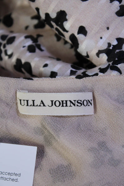 Ulla Johnson Womens Cotton Silk Off Shoulder Striped Floral Blouse Pink Size 0