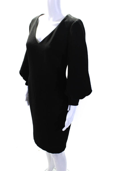 Badgley Mischka Womens Black Bubble Sleeve Sheath Black Size 4 13120340