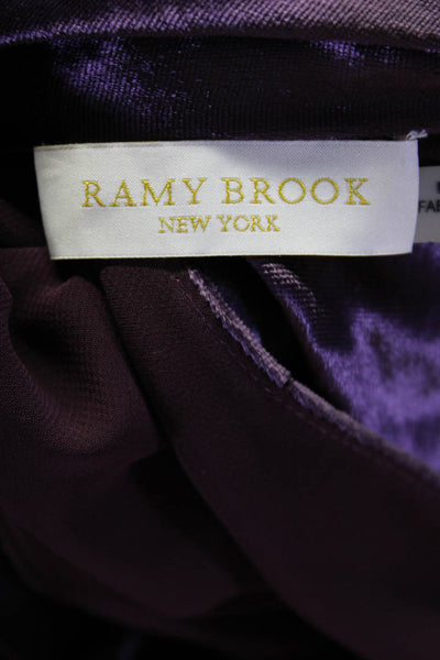 Ramy Brook Womens Velvet Sleeveless A Line Dress Purple Size Extra Small