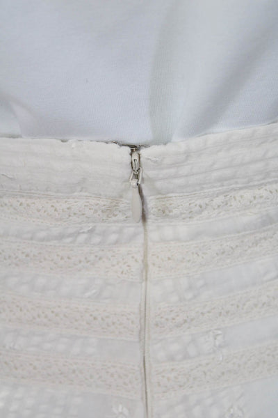 Love Shack Fancy Womens Crochet Trim Mini Skirt White Cotton Size Extra Small