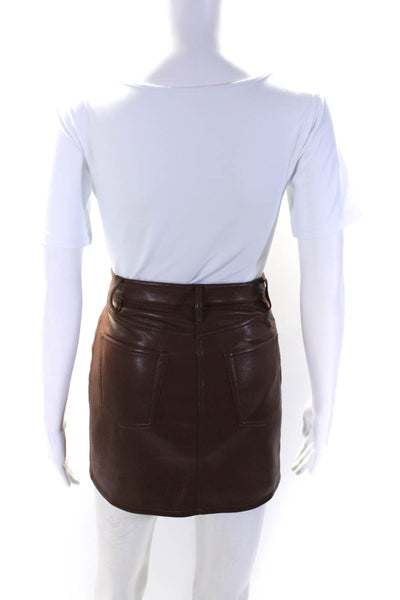 Wilfred Womens Faux Leather Mini Skirt Chocolate Brown Size 00