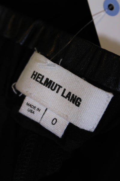 Helmut Lang Womens High Rise Drawstring Zipper Trim Cropped Pants Black Size 0