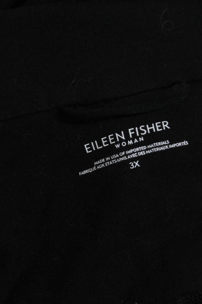Eileen Fisher Womens Long Sleeve Front Zip Collar Light Jacket Black Size 3X